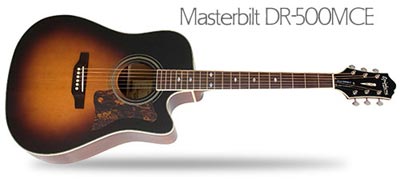 Epiphone Masterbilt DR500 MCE solid wood build acoustic guitar.